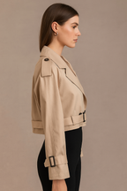 Elaris™ Belted Cropped Trench Jacket