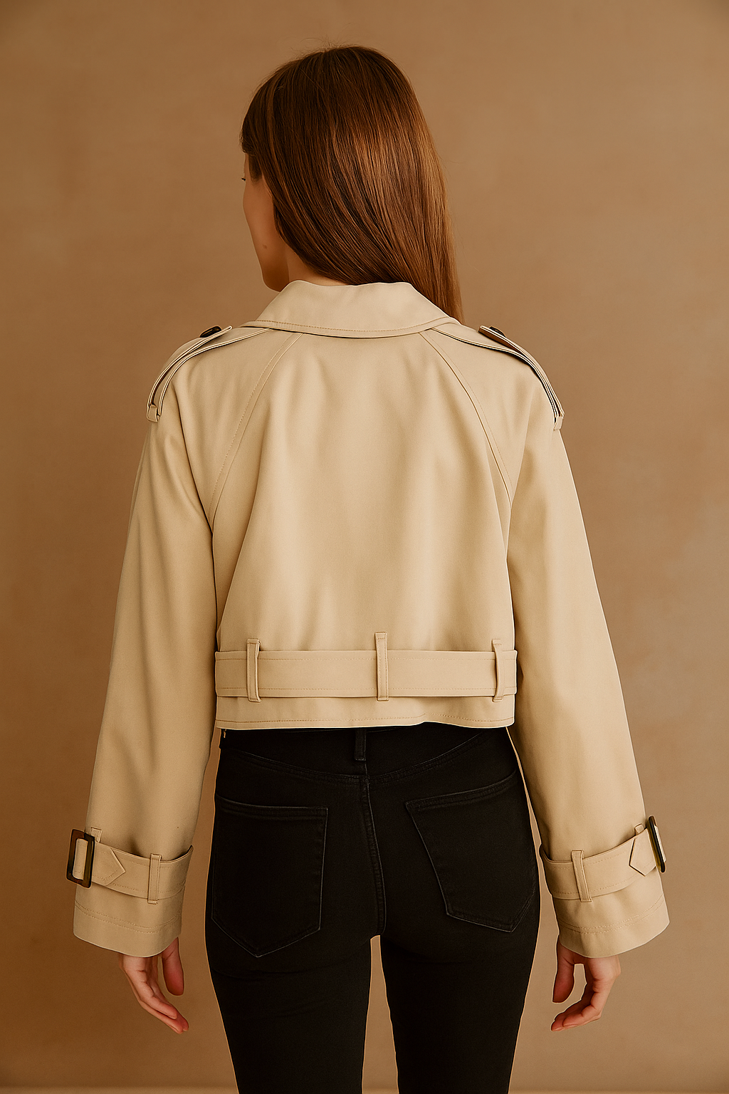 Elaris™ Belted Cropped Trench Jacket
