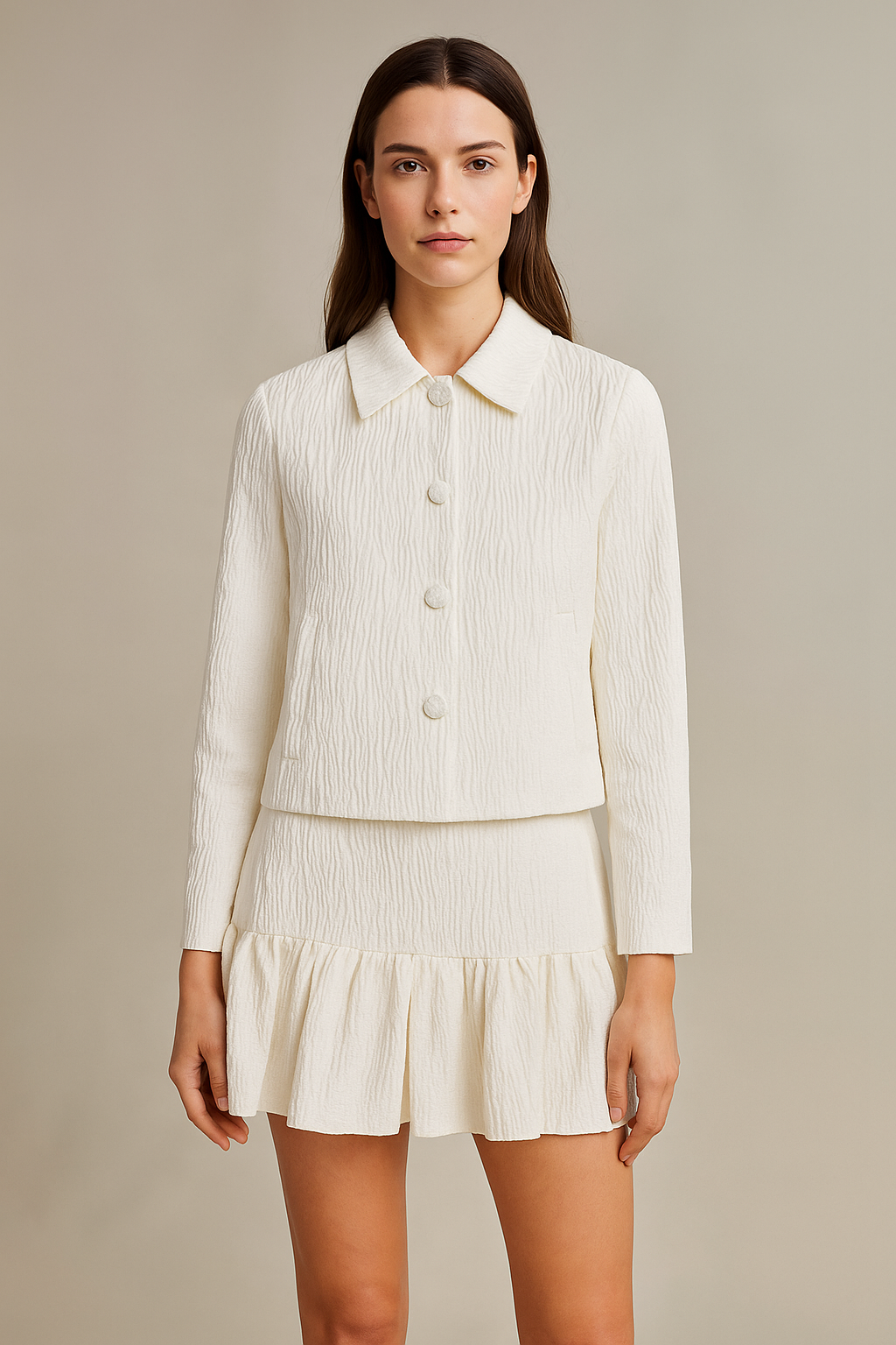 Thessia™ Blazer Shirt & Skirt Set