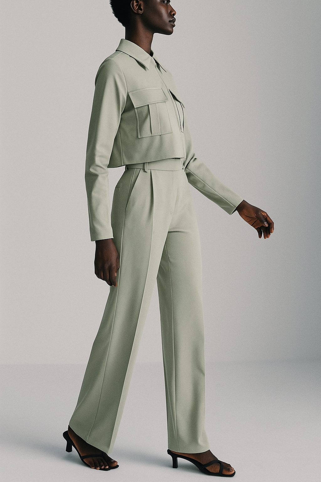 Orlena™ Cropped Jacket & Wide Leg Trousers Set