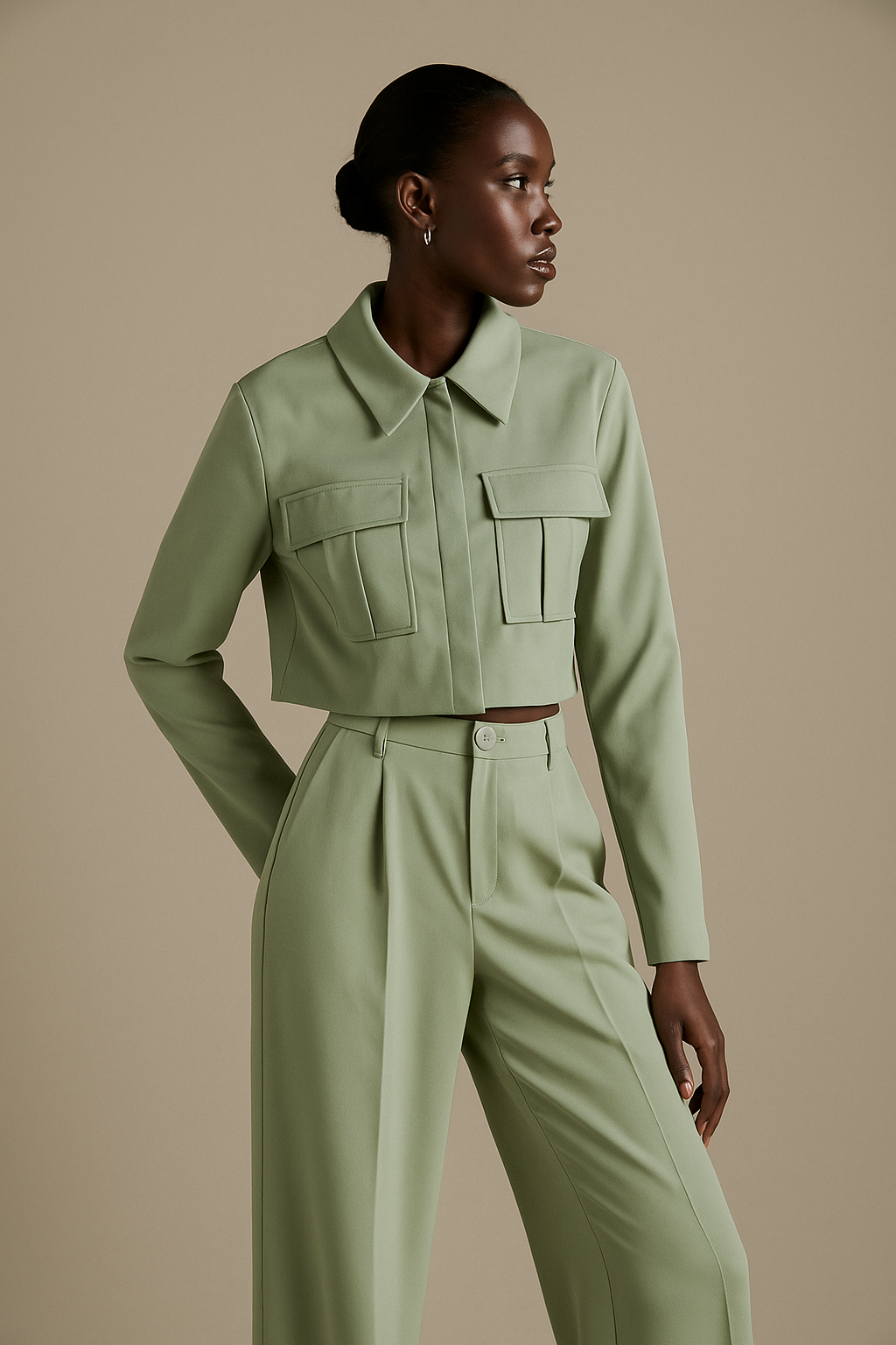 Orlena™ Cropped Jacket & Wide Leg Trousers Set