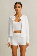 Valoria™ Cardigan, Halter Top & Shorts Set