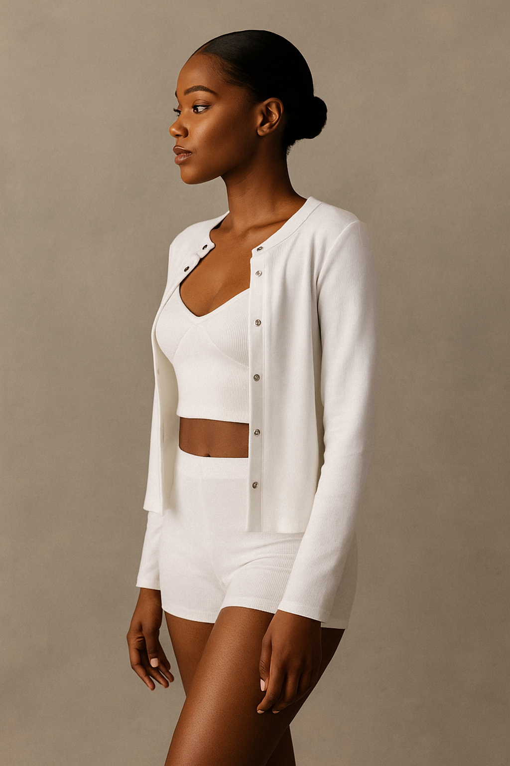 Valoria™ Cardigan, Halter Top & Shorts Set