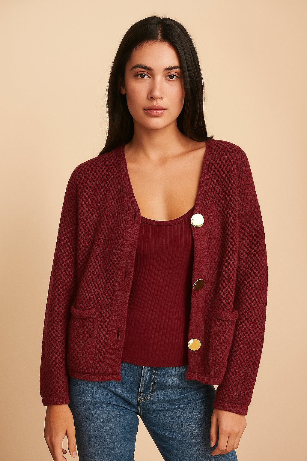 Orlena™ Knitted Button Detail Cardigan