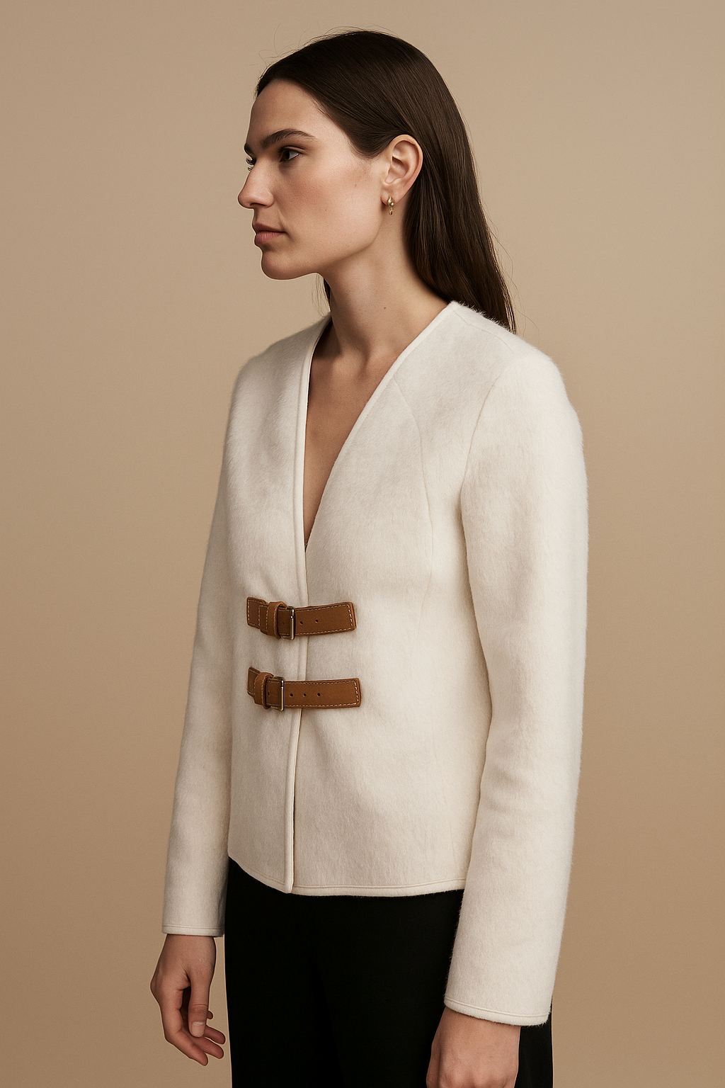 Lunara™ Wool & Leather Buckle Jacket