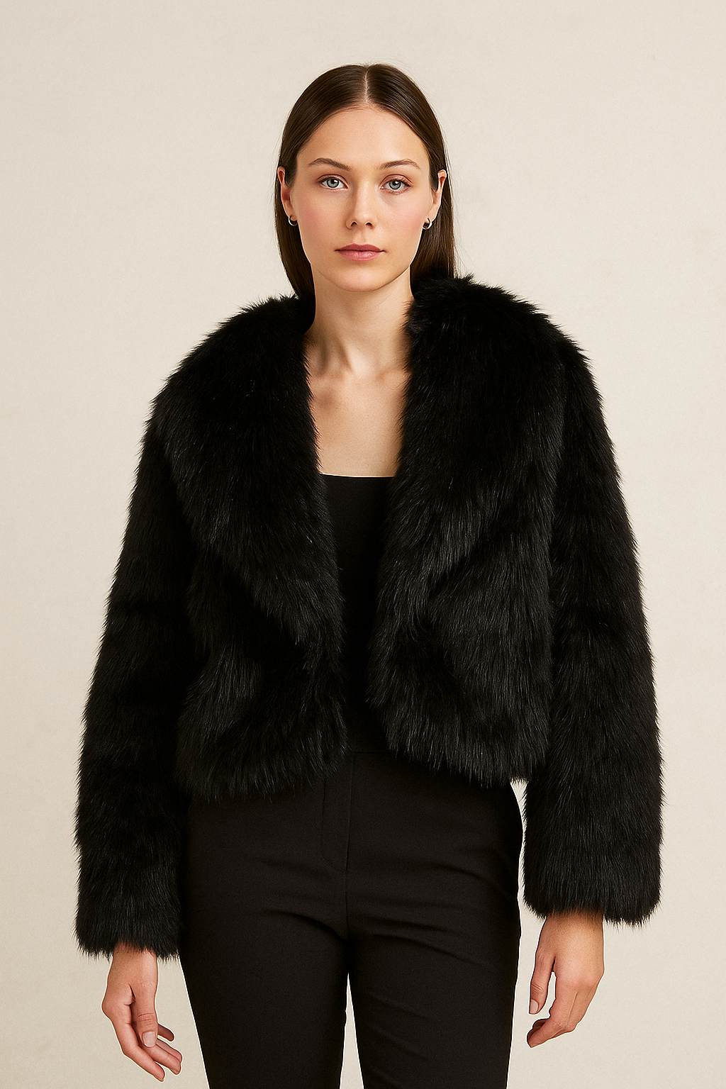 Corvina™ Cropped Plush Fur Coat
