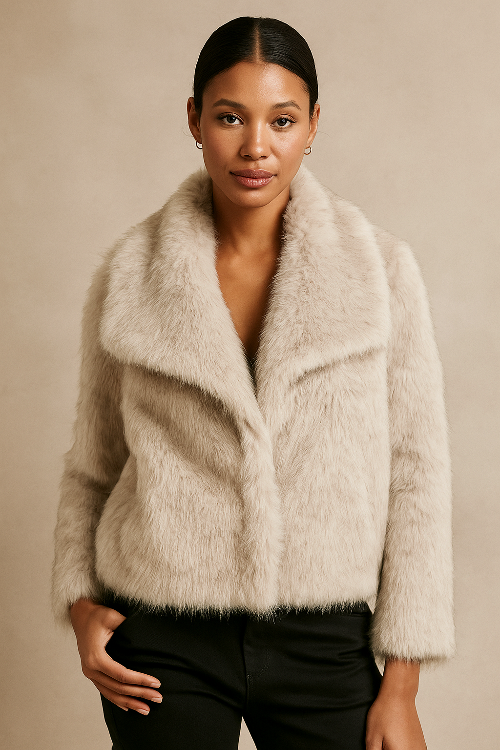 Corvina™ Cropped Plush Fur Coat