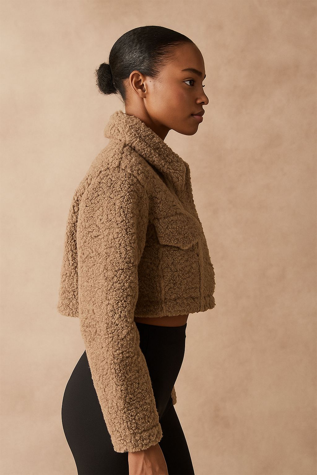 Orlena™ Faux Fur Fleece Cropped Jacket