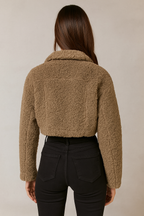 Orlena™ Faux Fur Fleece Cropped Jacket