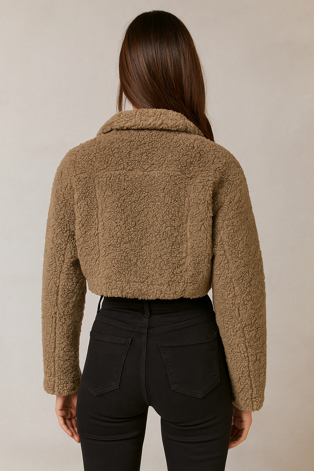 Orlena™ Faux Fur Fleece Cropped Jacket