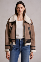 Valoria™ Faux Fur Shearling Leather Jacket