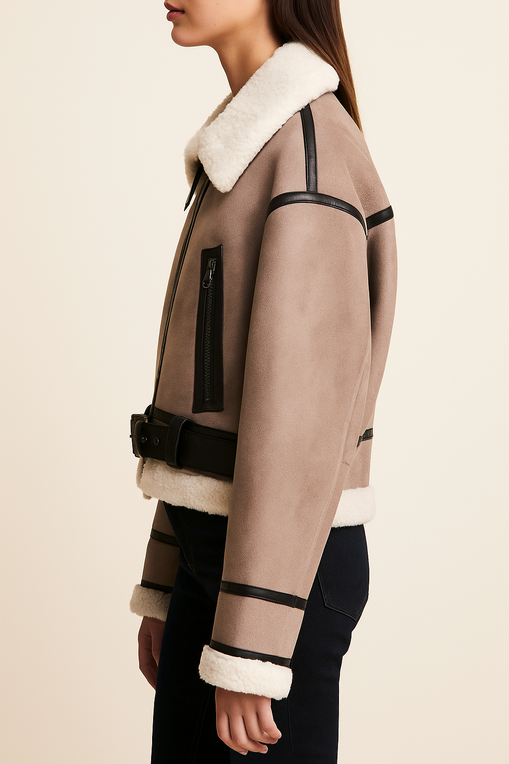 Valoria™ Faux Fur Shearling Leather Jacket