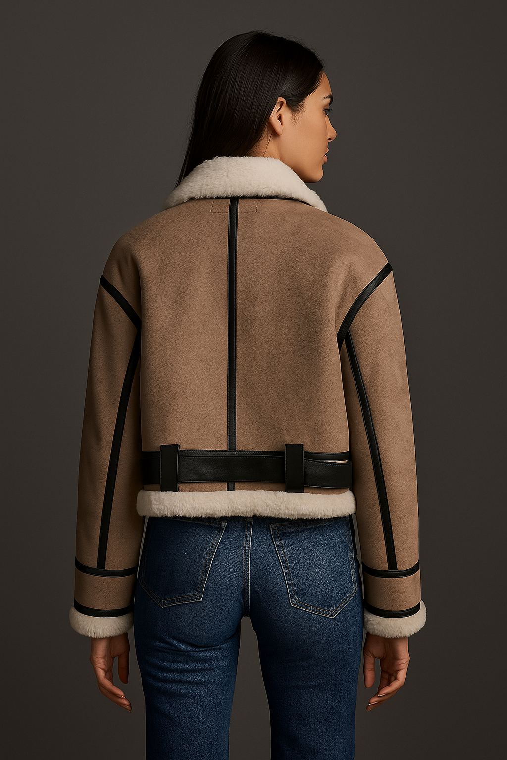 Valoria™ Faux Fur Shearling Leather Jacket