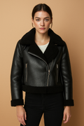 Amarisse™ Leather Faux Fur Jacket