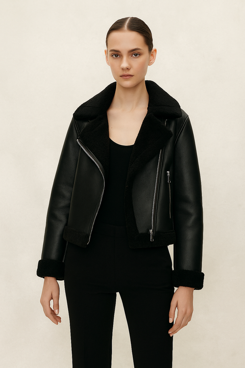 Amarisse™ Leather Faux Fur Jacket