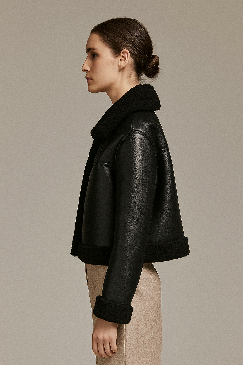 Amarisse™ Leather Faux Fur Jacket