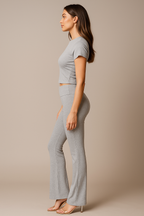 Solenne™ Short Sleeve Top & Fold Over Leggings Set