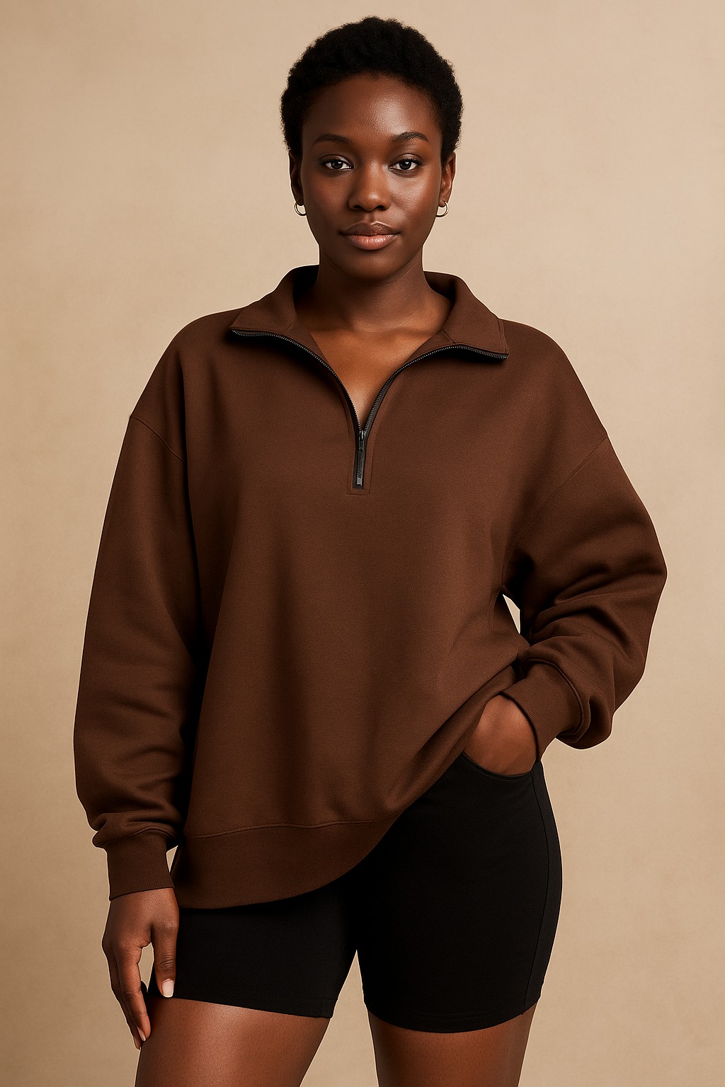 Orlena™ Pullover Short Zipper Hoodie