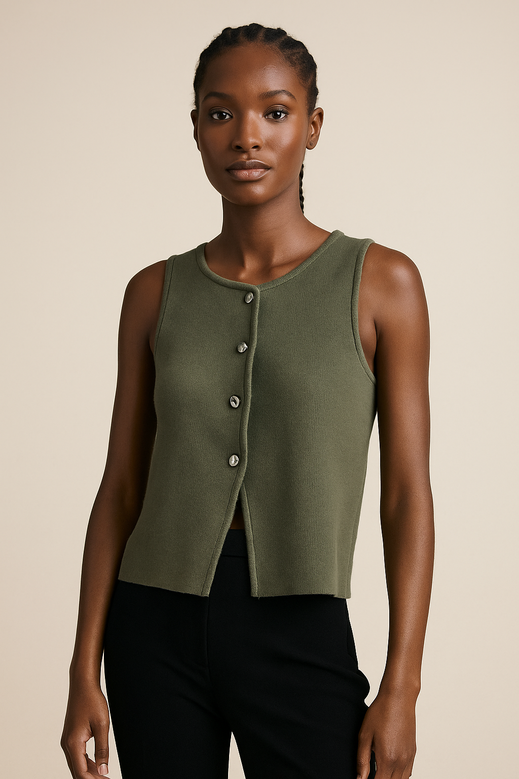 Valoria™ Knit Sleeveless Cropped Vest