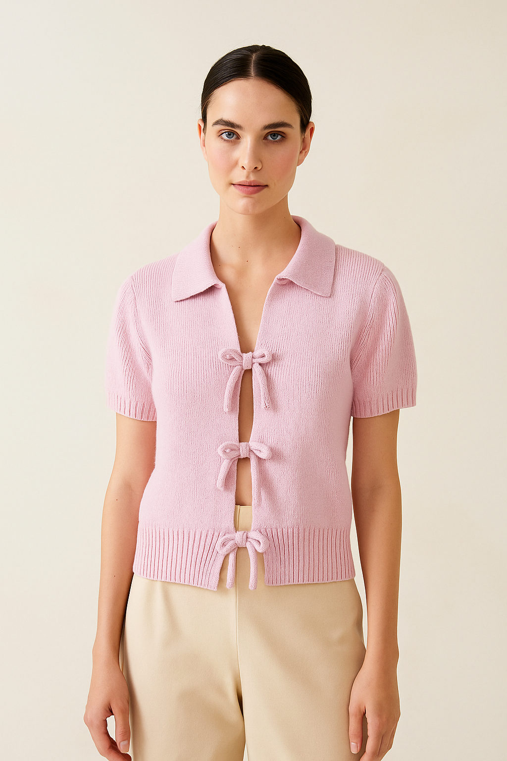 Lunara™ Knitted Short Sleeved Top