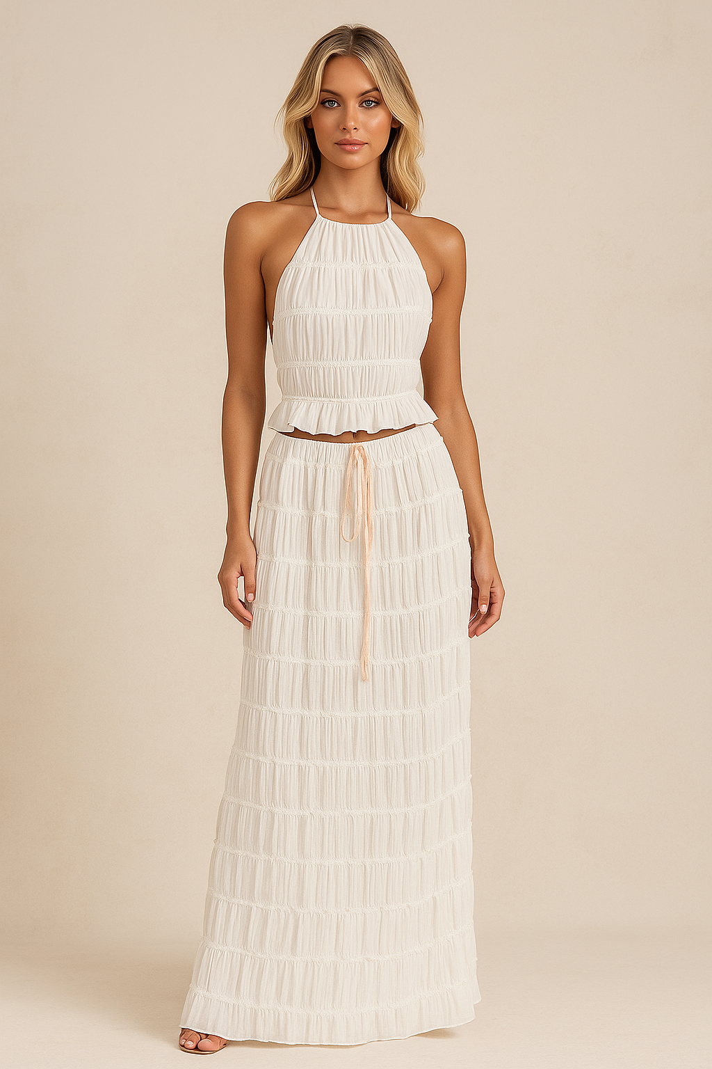 Melisandre™ Ruched Halter Top & Maxi Skirt Set