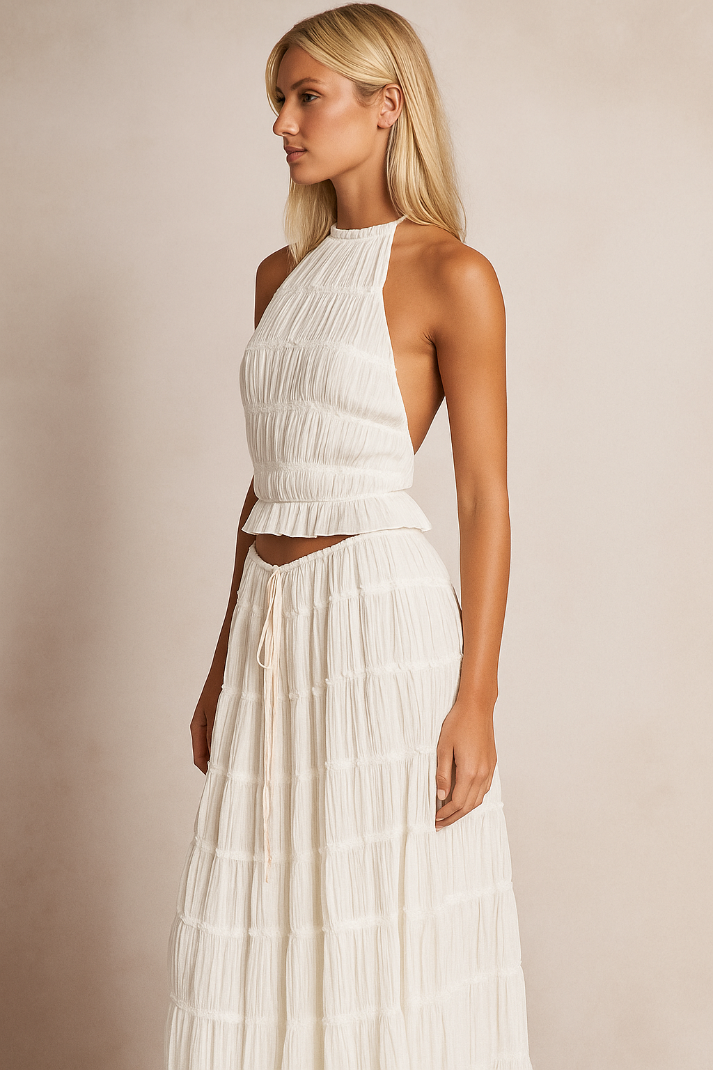 Melisandre™ Ruched Halter Top & Maxi Skirt Set