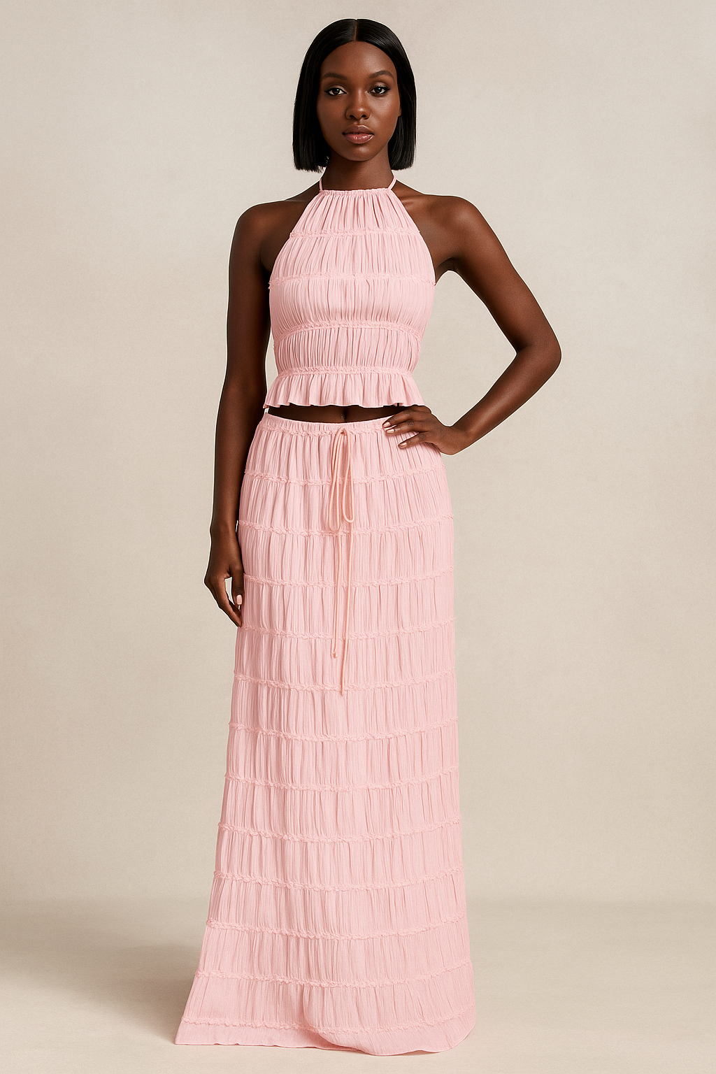 Melisandre™ Ruched Halter Top & Maxi Skirt Set