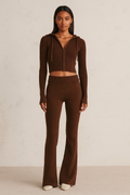 Thessia™ Knitted Hoodie & High Waist Pants Set