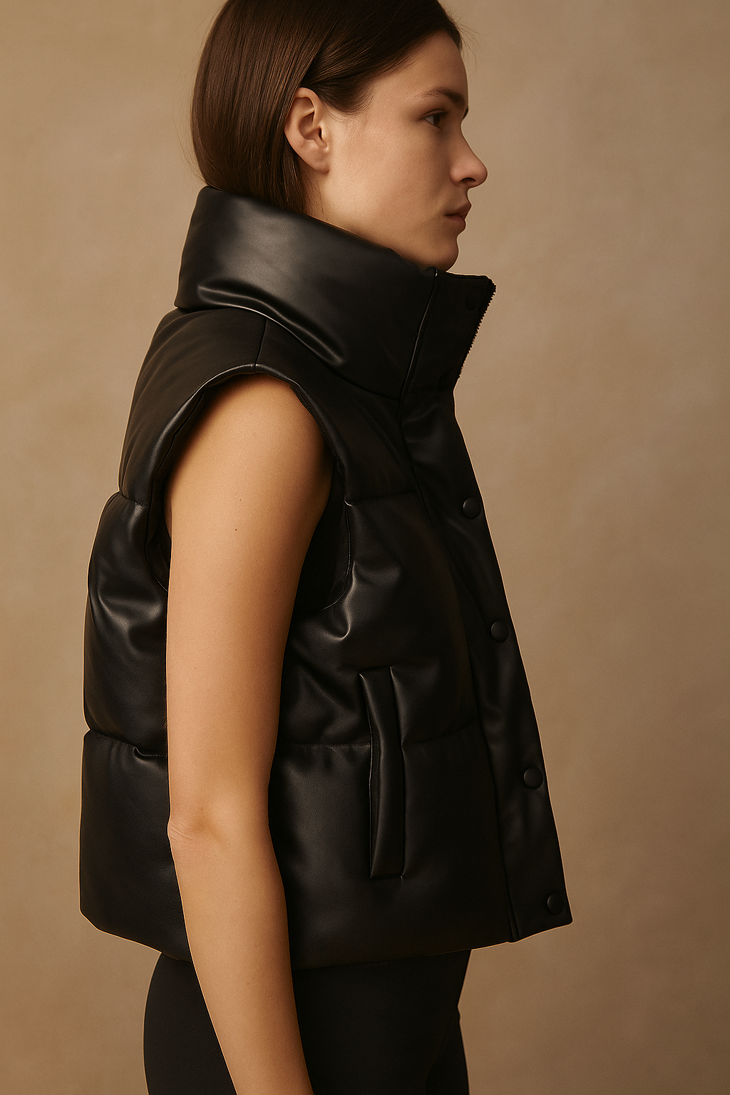 Melisandre™ Sleeveless Leather Coat