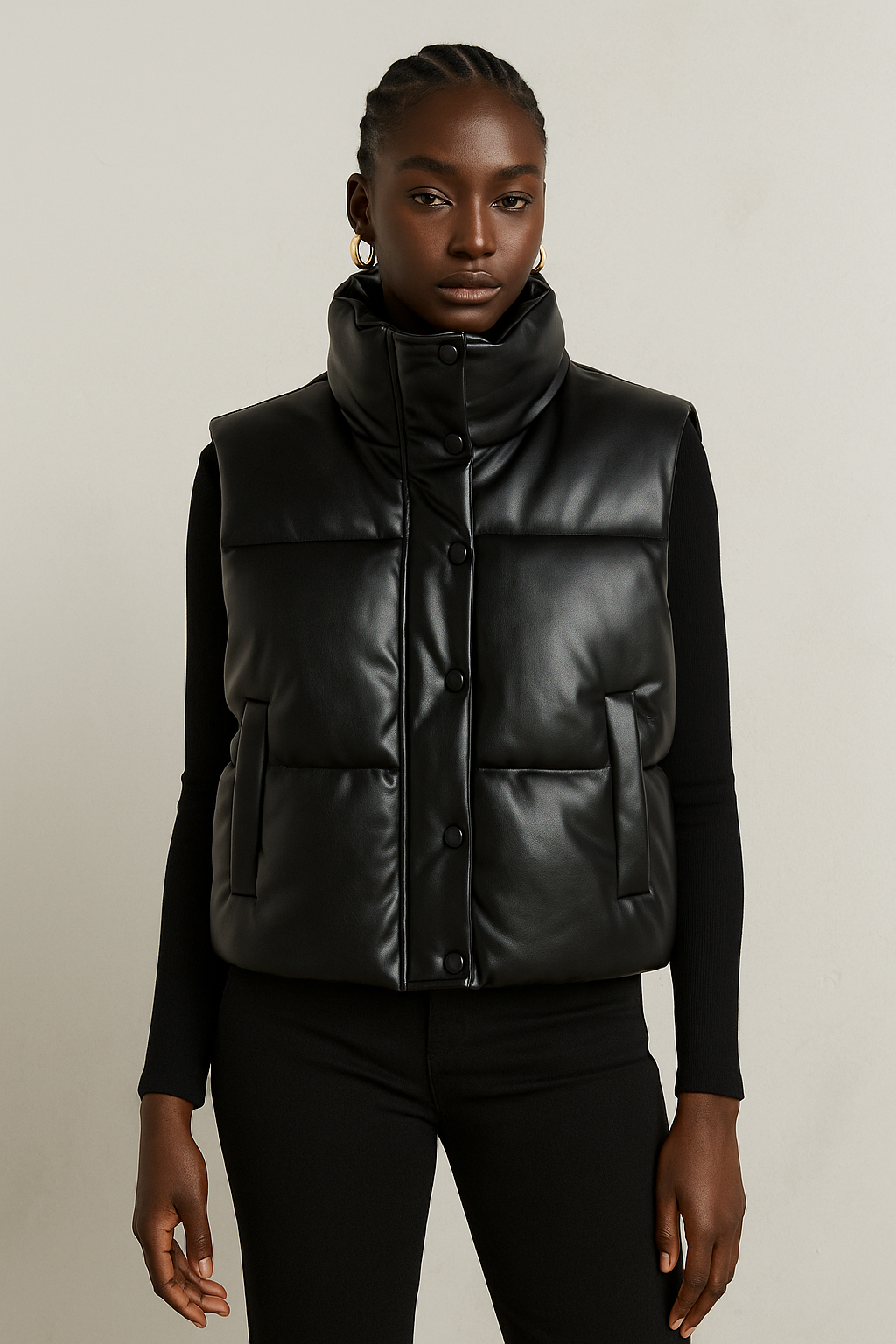 Melisandre™ Sleeveless Leather Coat