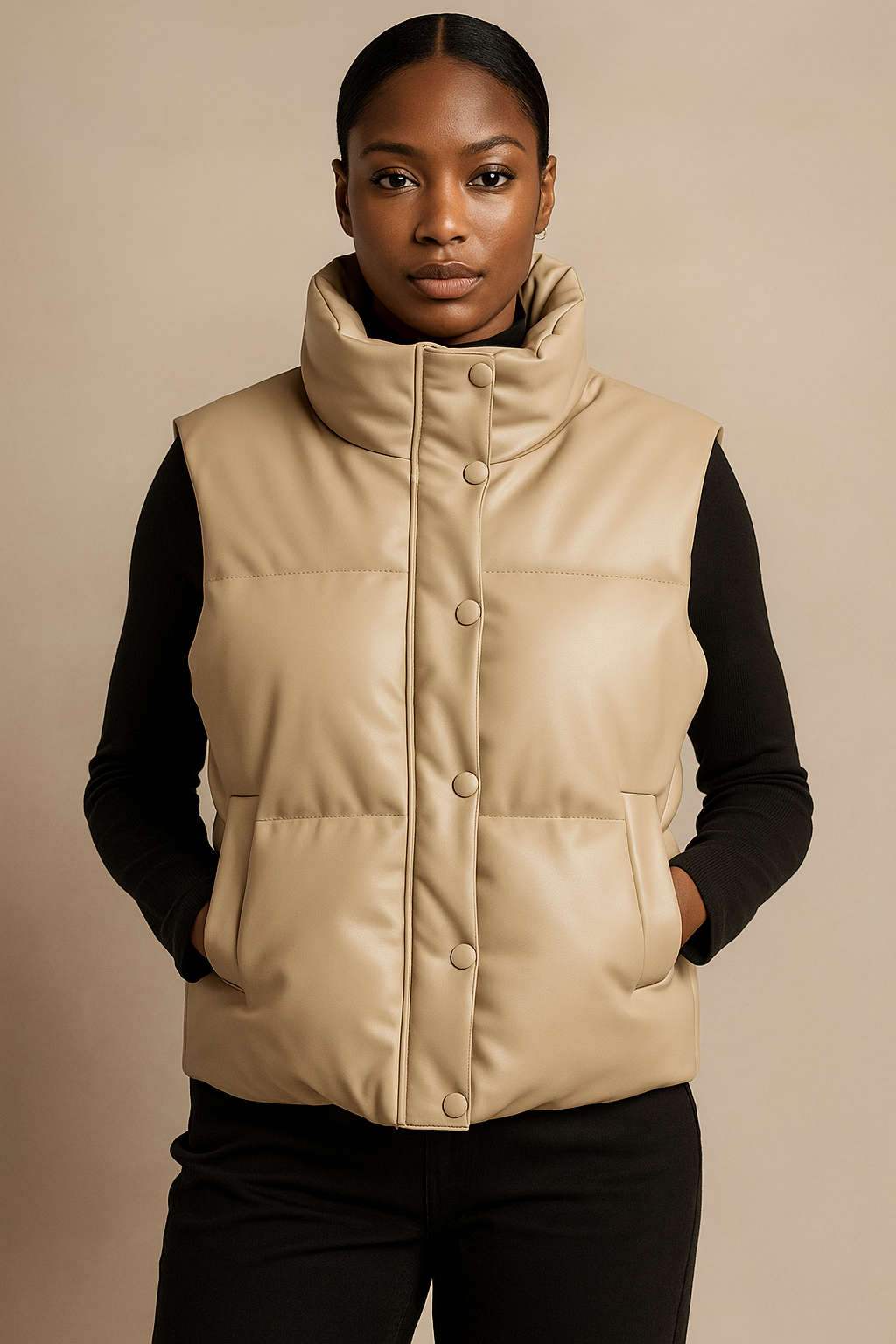 Melisandre™ Sleeveless Leather Coat