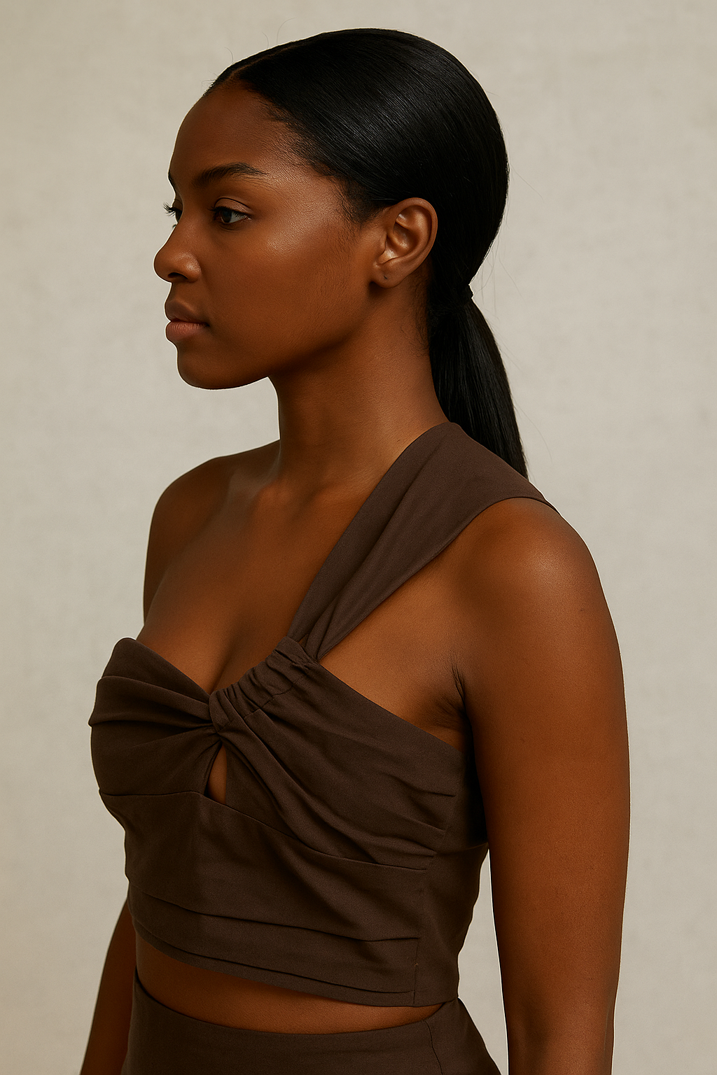 Veyra™ One Shoulder Pleated Crop Top