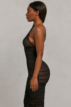 Amarisse™ Deep V-Neck Double Layer Midi Dress