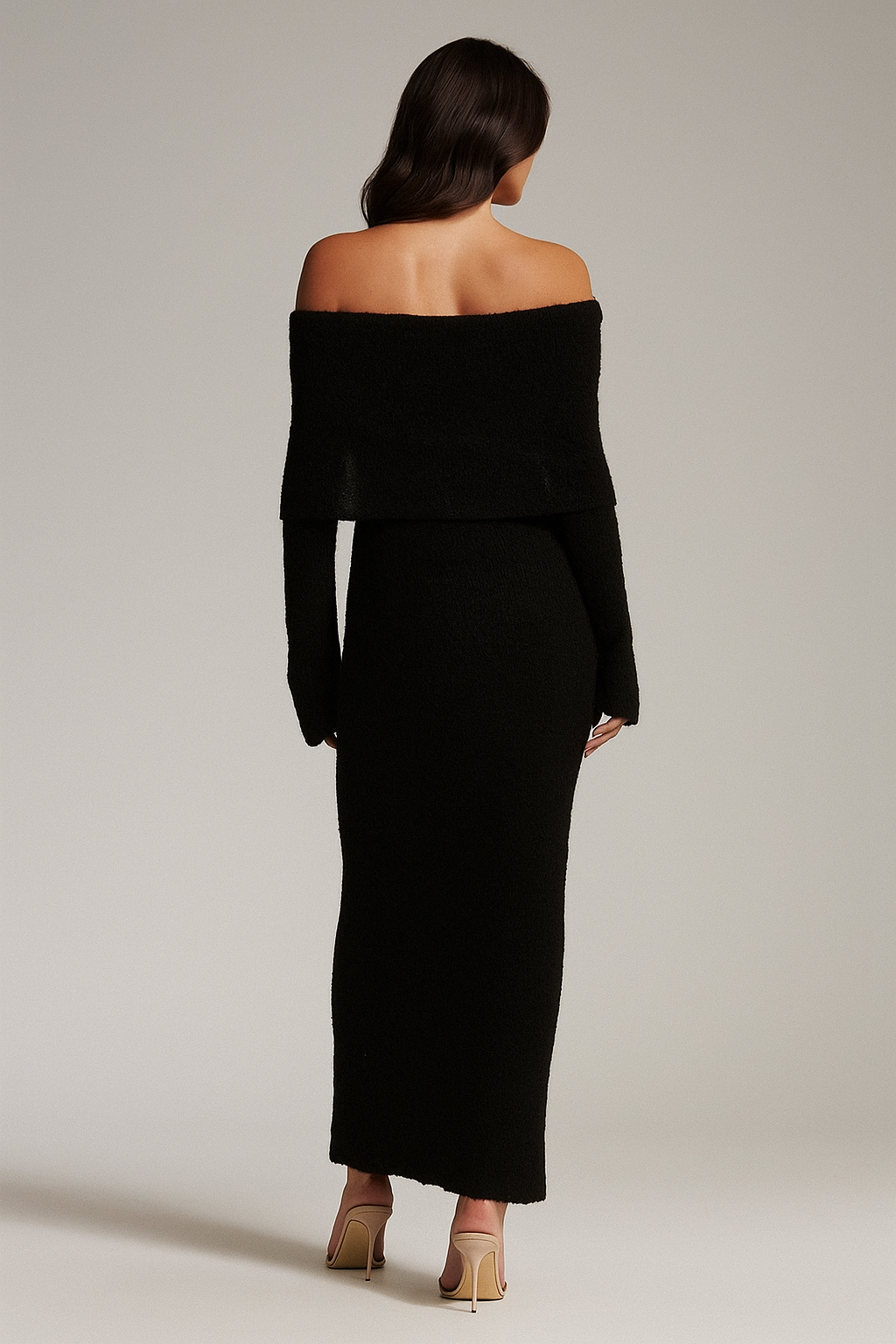 Elaris™ Long Sleeve Knitted Off-Shoulder Dress