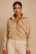 Solenne™ Knitted Pullover Fur Sweater