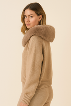 Renée™ Fur Collar Cardigan
