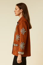 Juliette™ Rivet Flower Embellished Coat