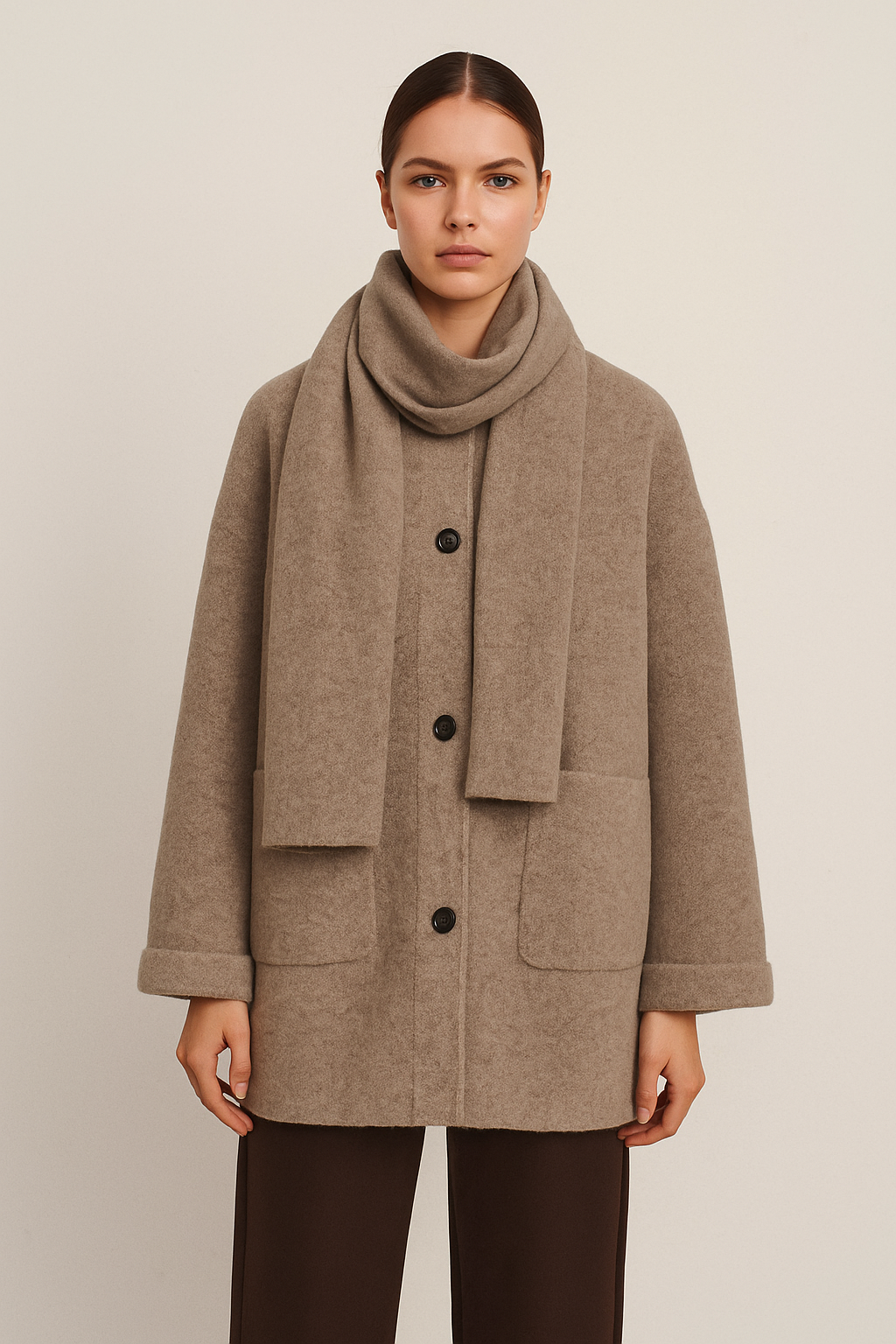 Amora™ Knitted Cardigan with Matching Scarf