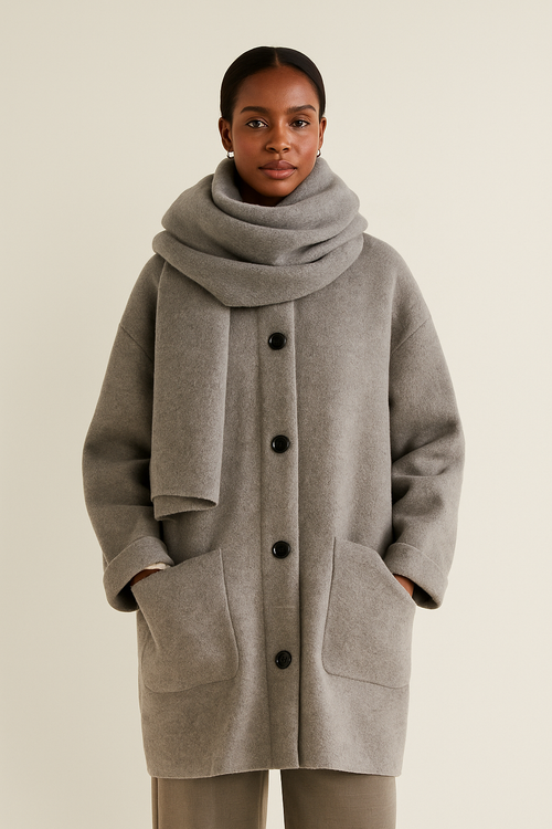 Amora™ Knitted Cardigan with Matching Scarf