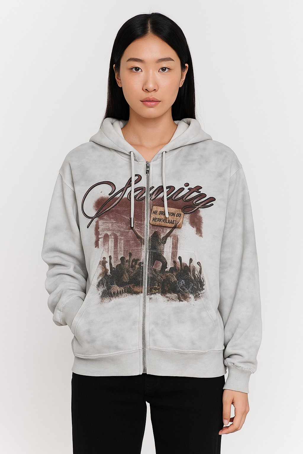 Sanity™ Harajuku Oversized Zipper Hoodie