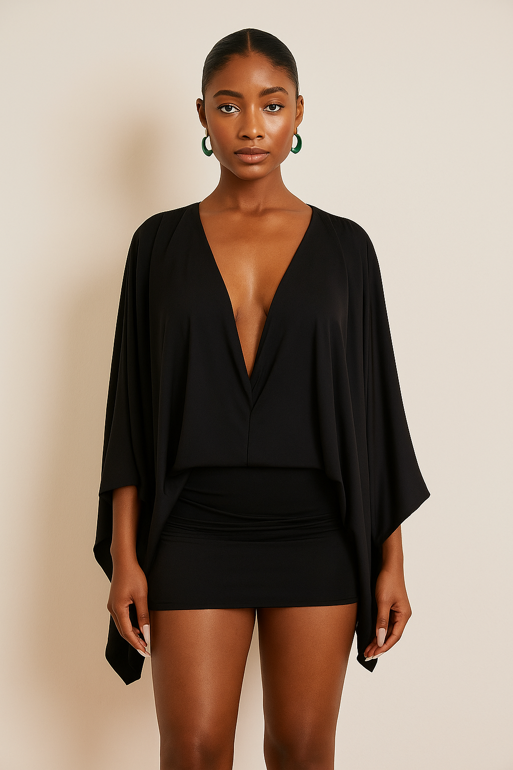 Serena™ Deep V Neck Mini Dress