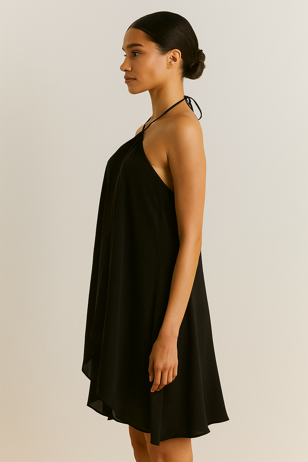 Amoura™ Sleeveless Halter Ruffle Mini Dress