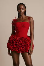 Fleur™ Halter Corset Floral Mini Dress