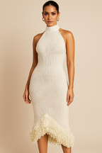 Selene™ Knitted Tassel Backless Dress