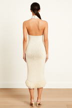 Selene™ Knitted Tassel Backless Dress