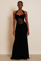 Alina™ Sleeveless Ruched Draped Bodycon Maxi Dress