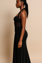 Alina™ Sleeveless Ruched Draped Bodycon Maxi Dress