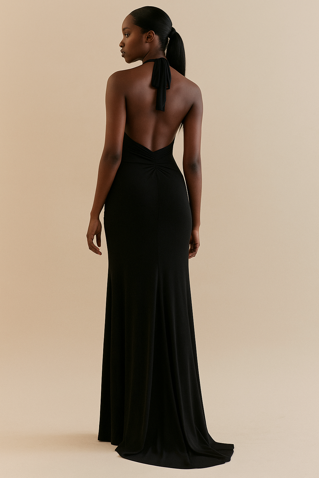Alina™ Sleeveless Ruched Draped Bodycon Maxi Dress