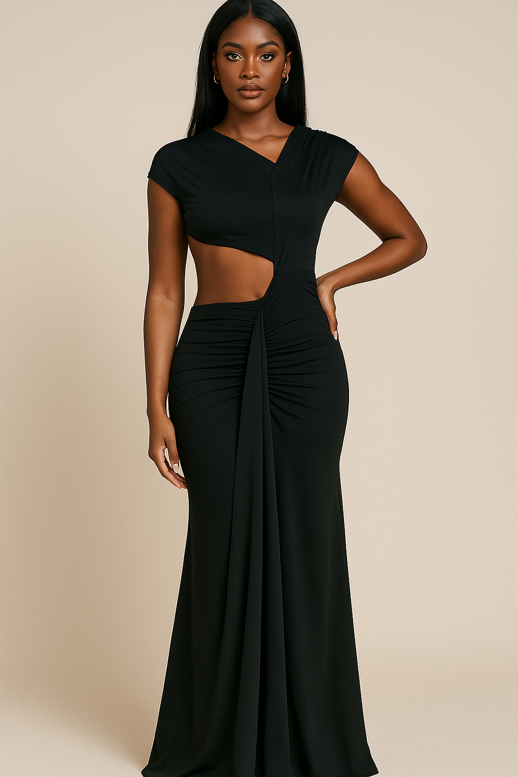 Valeria™ Cutout Pleated Maxi Dress