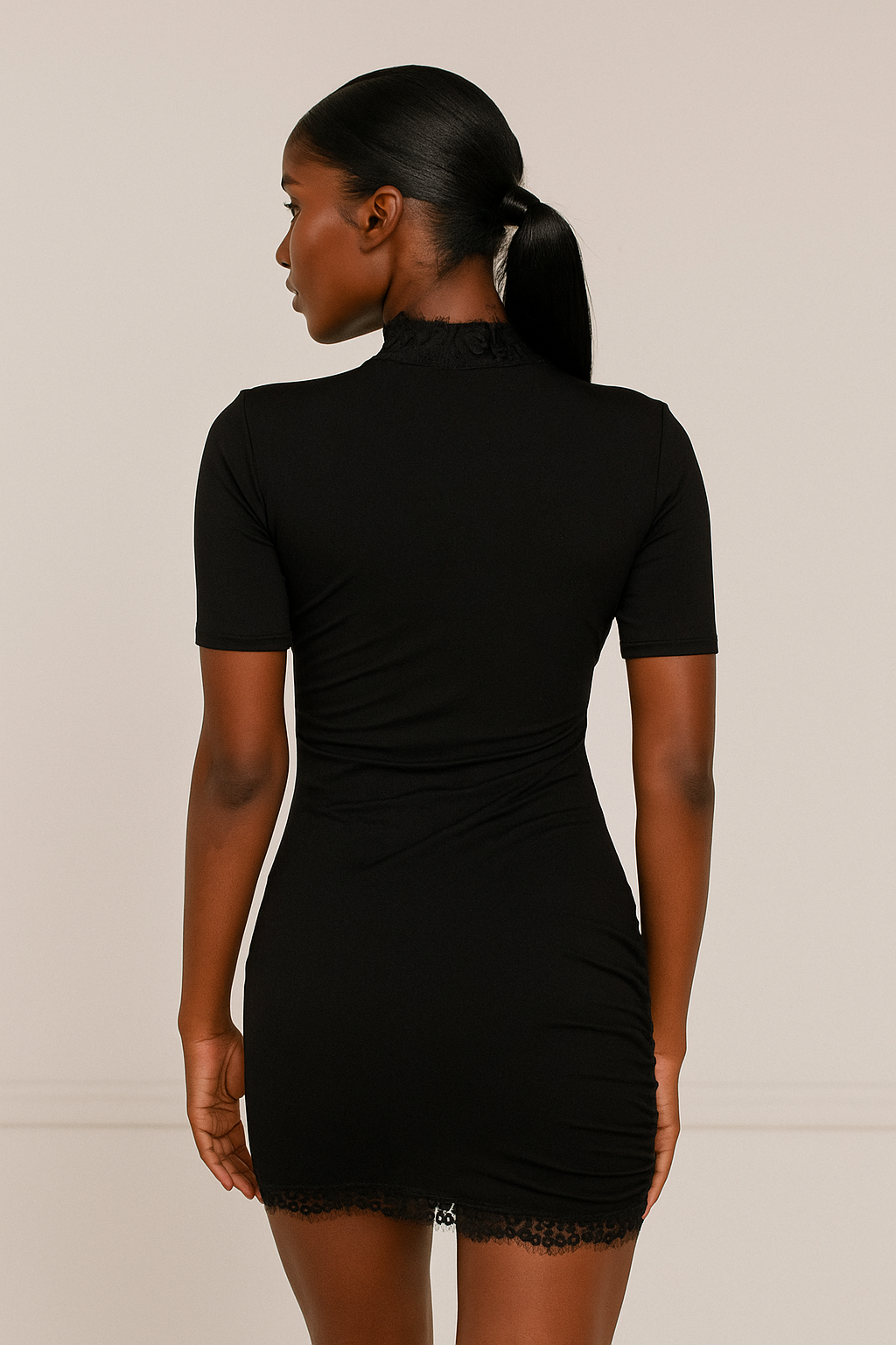 Renata™ Lace Turtleneck Bodycon Mini Dress